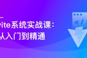 Vite 从入门到精通，玩转新时代前端构建法则|已完结|网盘下载