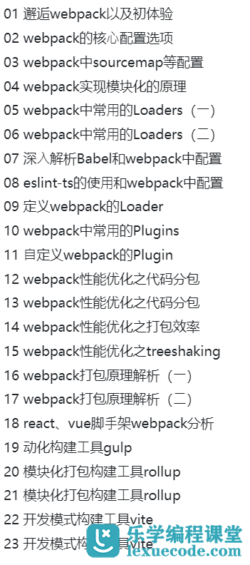 小码哥深入Webpack5等构建工具