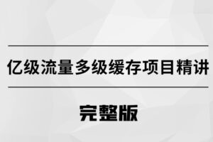 亿级流量多级缓存架构方案【马士兵教育】| 完结无密