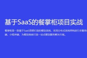 黑马博学谷基于SaaS的餐掌柜项目实战 | 网盘完结无密
